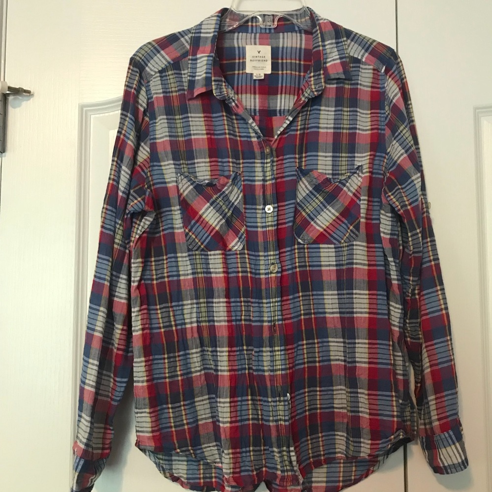 American Eagle Boyfriend Plaid Shirt